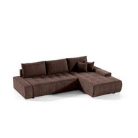 ECKSOFA Vogar In Aston - Braun, Holzwerkstoff/Textil (265/185cm) - Fun Möbel