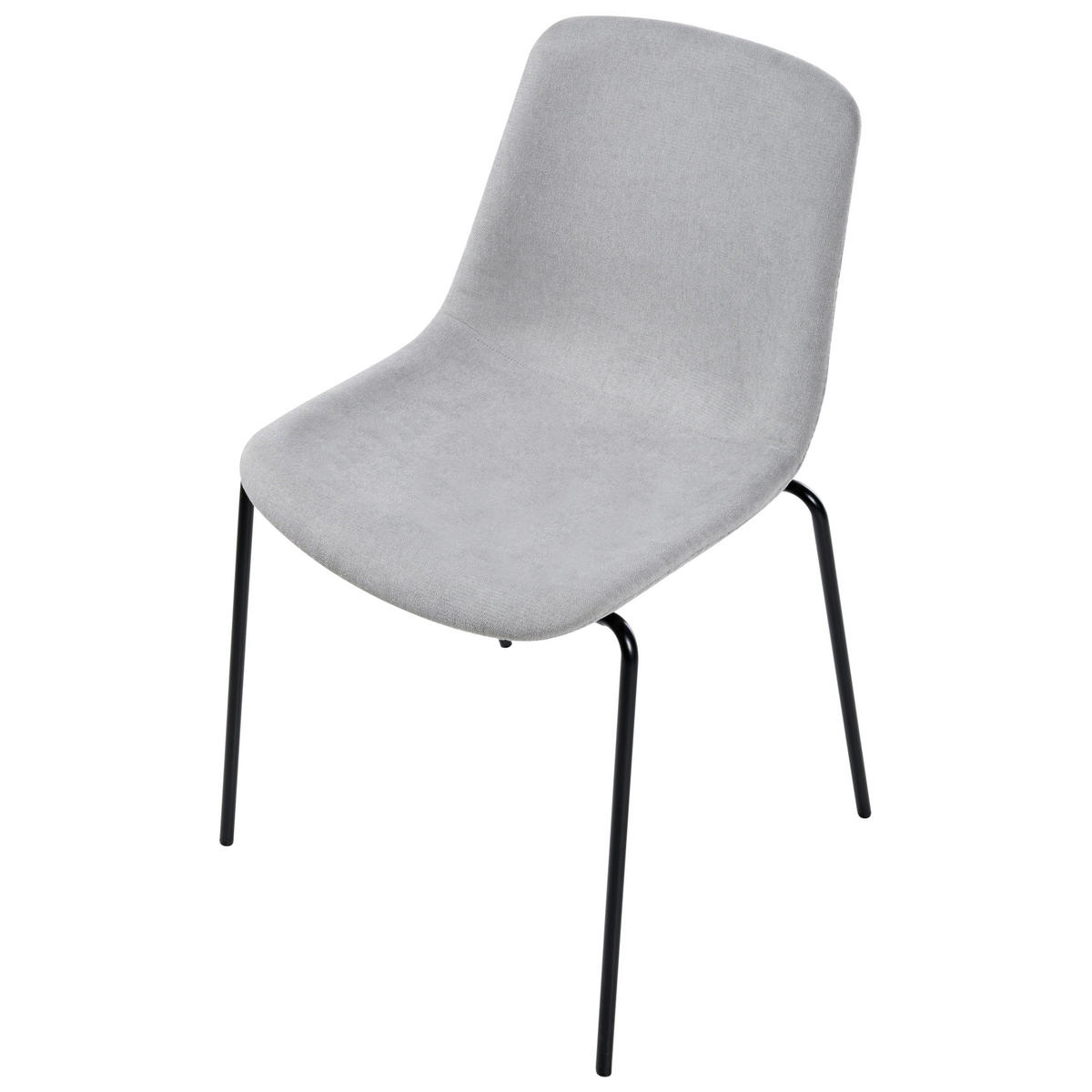 ESSZIMMERSTUHL 4er-Set Grau Tiller - Schwarz/Grau, Textil (54/84/53cm) - Beliani