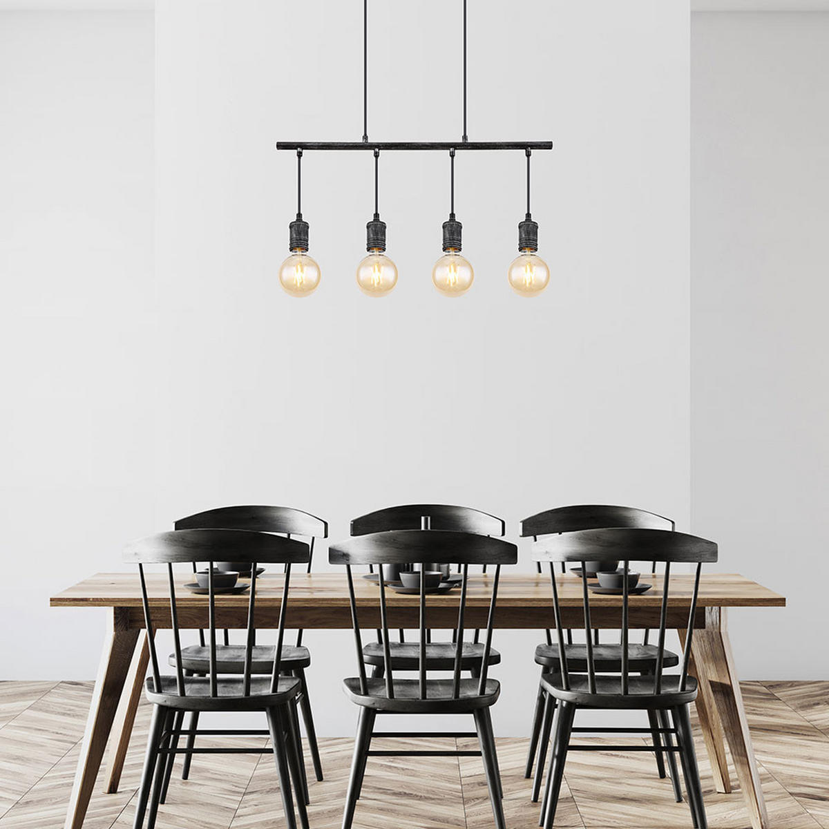 LED HÄNGELEUCHTE Metall Grau Industrial - Grau, Metall (90/8/120cm) - Globo Lighting