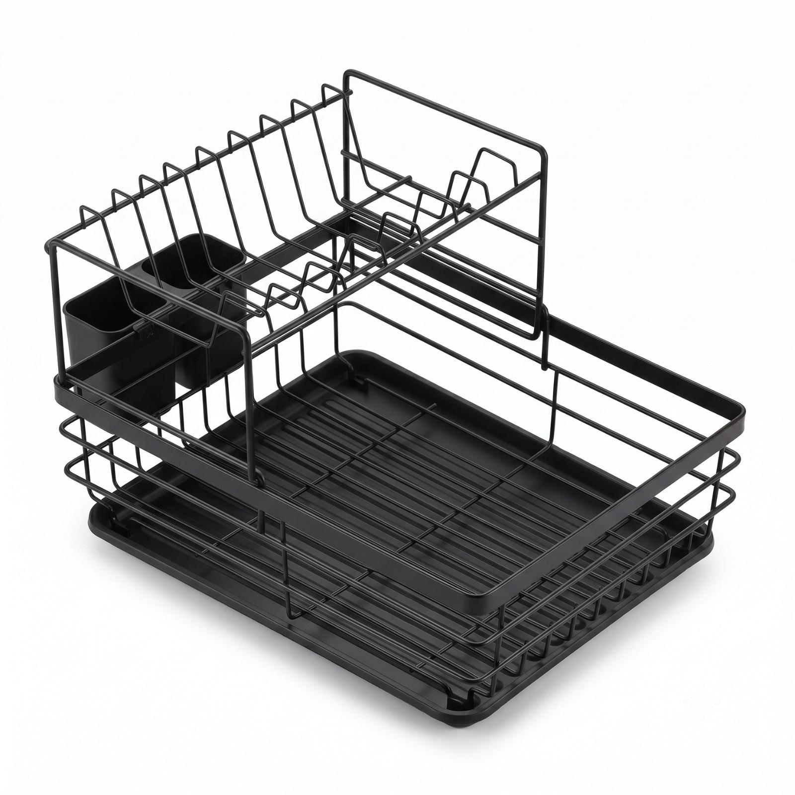 ABTROPFGESTELL 2-stöckig klappbar 49 x 31 x 28 cm - Schwarz, Metall (31/28/49cm) - BOXIMO