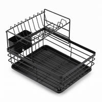 ABTROPFGESTELL 2-stöckig klappbar 49 x 31 x 28 cm - Schwarz, Metall (31/28/49cm) - BOXIMO