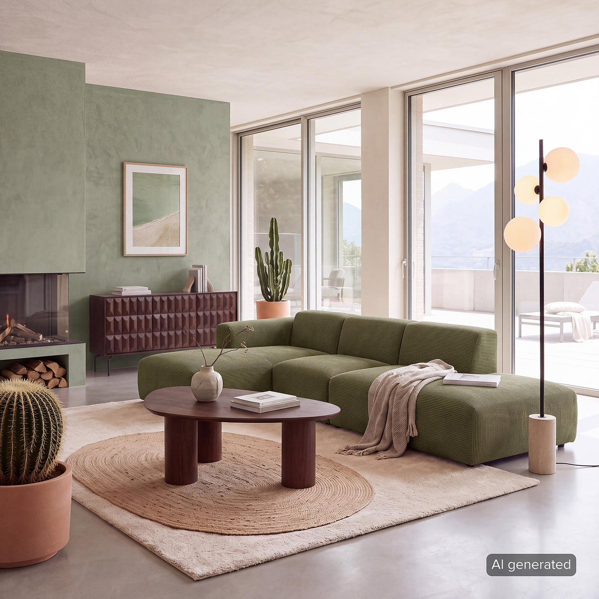 ECKSOFA mit Chaiselongue - Dunkelgrün/Schwarz, Kunststoff/Textil (290/173cm) - home24