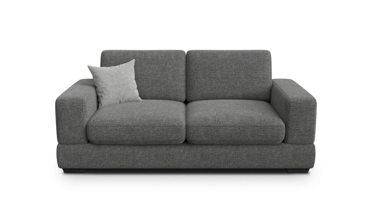 SOFA OTTO 3-Sitzer, anthracit - Schwarz/Grau, Holz/Textil (201/89/98cm) - Courtois Laville