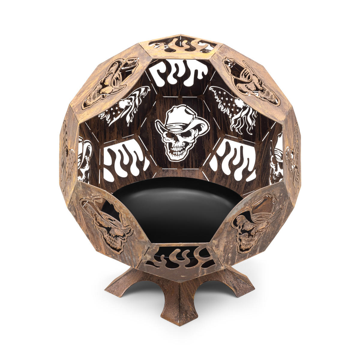 FEUERSTELLE LUNA große Feuerschale Corten 100 x 100 x 110 cm 75 kg aus Cortenstahl - Kupferfarben, Metall (100/110/100cm) - The Favilla