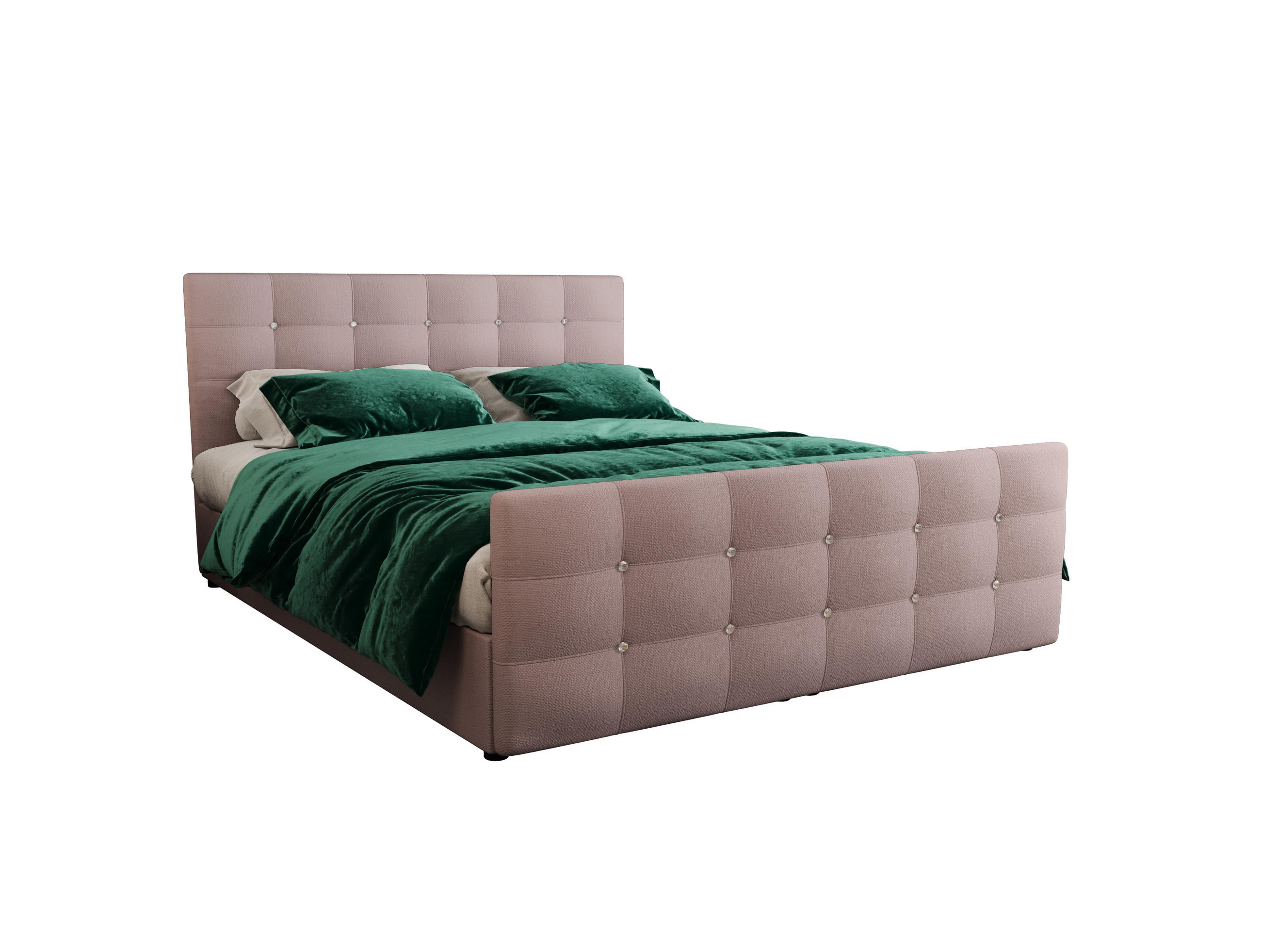 BOXBETT KLEO 180x200, mit Matratze H3, Bonell und Topper, Cosmic 14 - Rosa, Holz/Kunststoff (180/200cm) - Bedante
