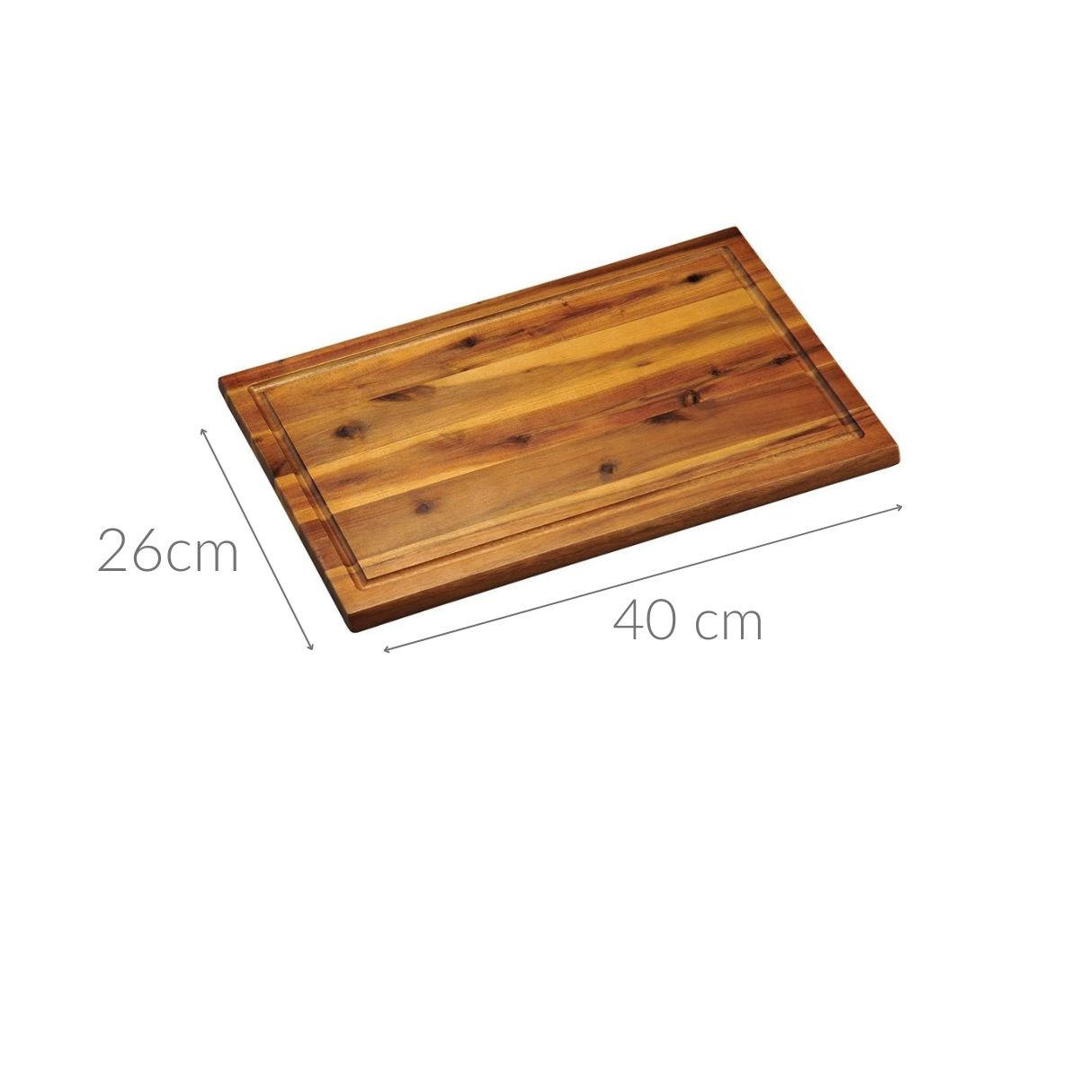 SCHNEIDEBRETT aus Akazienholz 40/26/1,5 cm - Braun, Holz (26/40cm) - Kesper