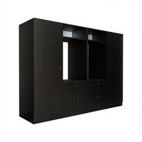 WASCHMASCHINENSCHRANK Serie 1 254cm Breit, 184cm Hoch - Schwarz, Holzwerkstoff (254/184/67cm)