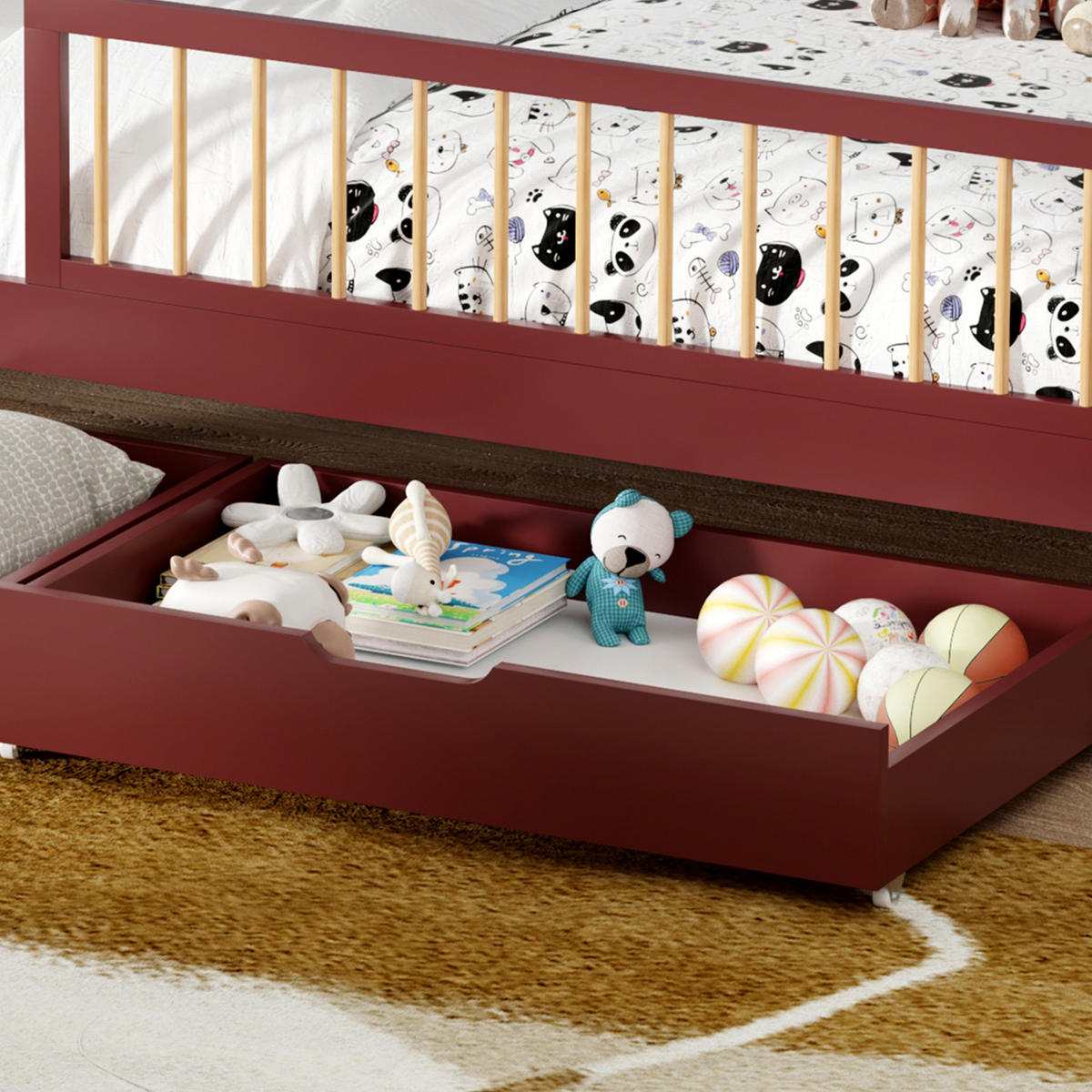 KINDERBETT Adam Terracotta 190/90 cm - Orange, Holz - Happy Garden