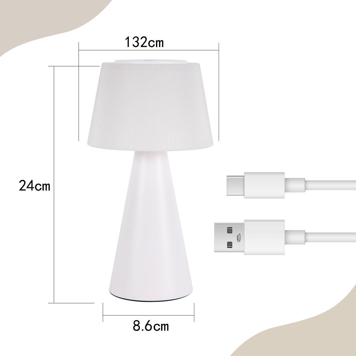 LED TISCHLEUCHTE Nathaniel - Weiß, Kunststoff (13/13/26cm) - Nettlife