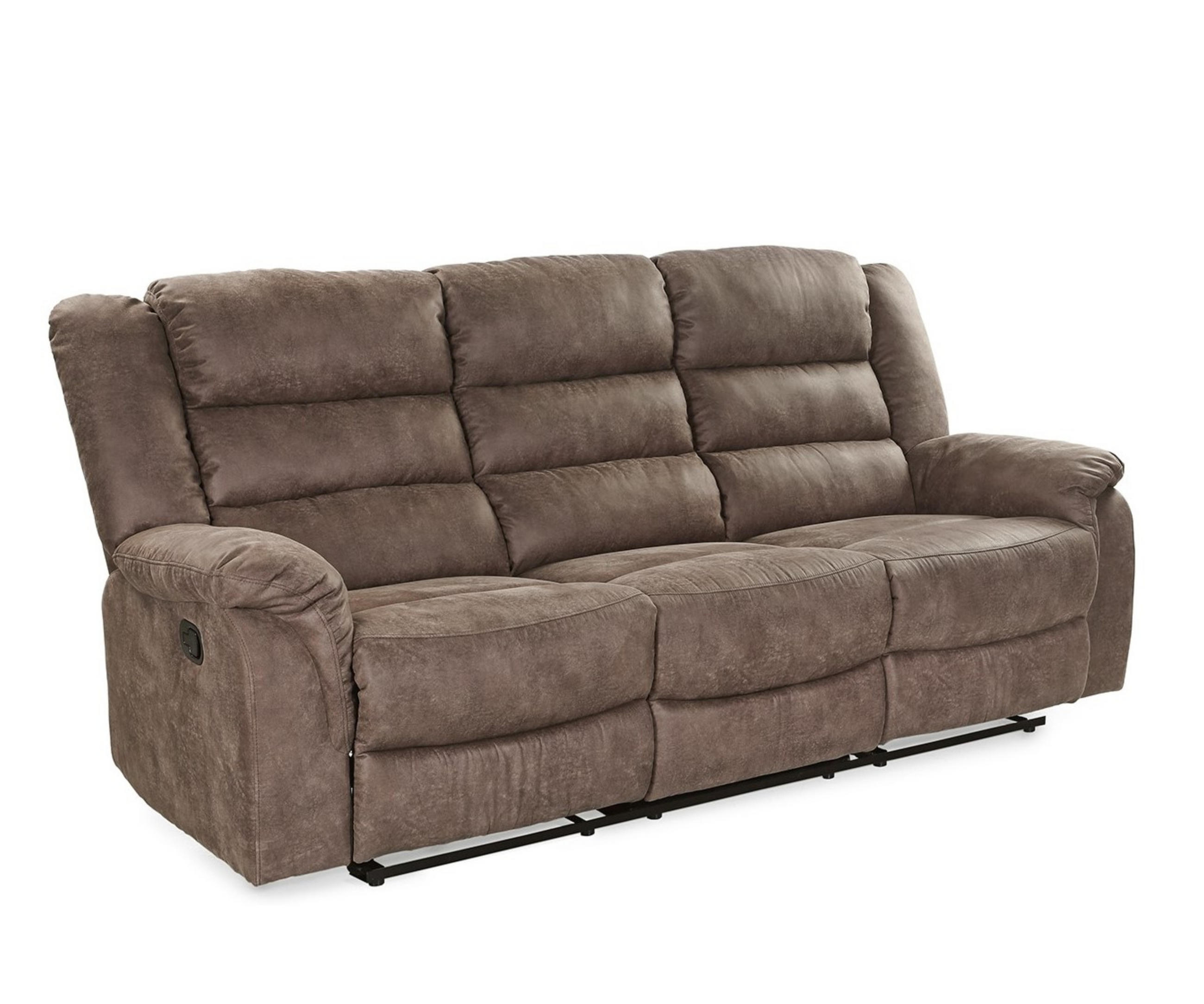 3-SITZER-RELAXSOFA Federkern, Liegefunktion verstellbar durch halbautomatische Relaxfunktion B212/T93/H103 cm, Mikrofaser Vintage Grau Braun / 15134 - Graubraun/Schwarz, Textil (212/103/93cm) - luma-home