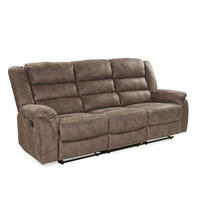 3-SITZER-RELAXSOFA Federkern, Liegefunktion verstellbar durch halbautomatische Relaxfunktion B212/T93/H103 cm, Mikrofaser Vintage Grau Braun / 15134 - Graubraun/Schwarz, Textil (212/103/93cm) - luma-home