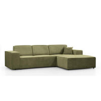 ECKSOFA ohne Schlaffunktion Pedro L hellgrün rechts - Schwarz/Hellgrün, Kunststoff/Textil (267/170cm)