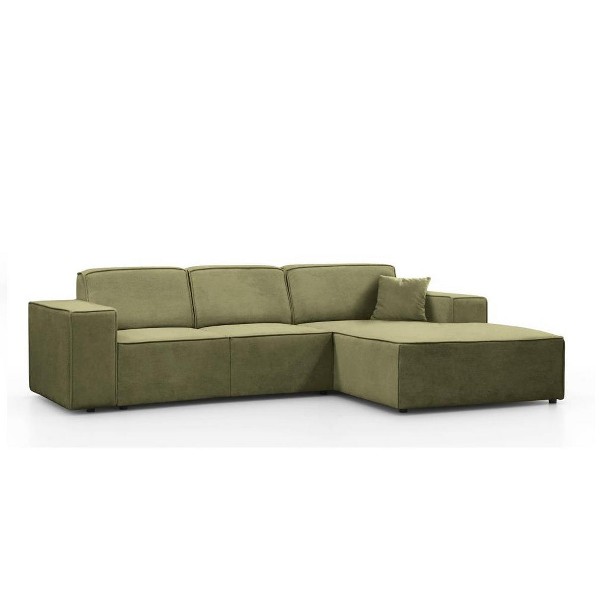 ECKSOFA ohne Schlaffunktion Pedro L hellgrün rechts - Schwarz/Hellgrün, Kunststoff/Textil (267/170cm)