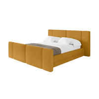 POLSTERBETT mit Bettkasten, Fußteil und Lattenrost, Boxbett ohne Matratze - TEVO-Z 160x200 Senfgelb - Gelb, Holzwerkstoff/Textil (160/200cm) - ALTDECOR
