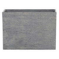 BLUMENTOPF grau rechteckig 34/80/56 cm Edessa - Grau, Stein (56cm) - Beliani