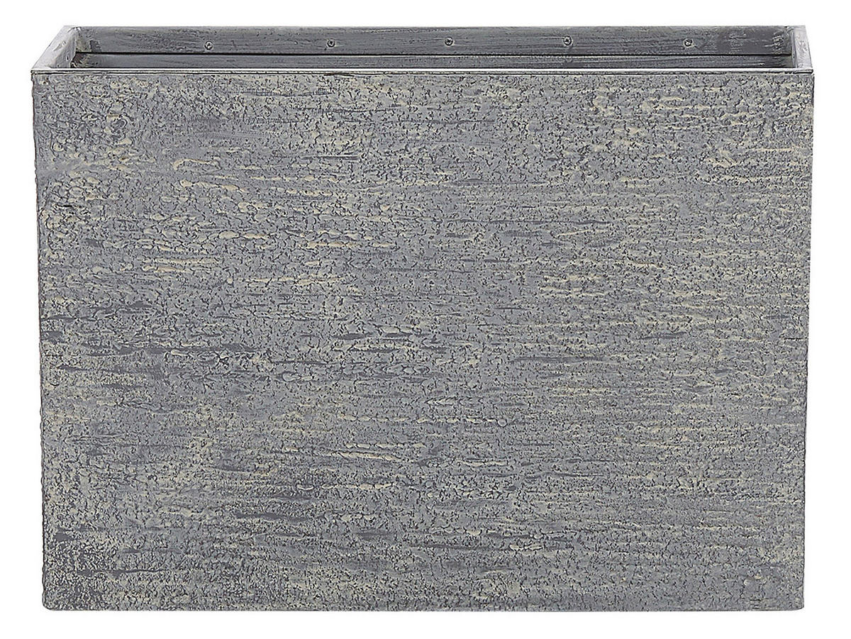 BLUMENTOPF grau rechteckig 34/80/56 cm Edessa - Grau, Stein (56cm) - Beliani