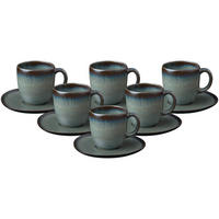 KAFFEETASSEN MIT UNTERTASSEN Lave Gris 190 ml 6er Set - Grau, Keramik (15.2/9.9/15.3cm) - like.Villeroy & Boch