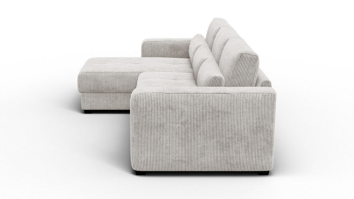 ECKSOFA OLI 4-Sitzer links, perlweiß - Weiß, Holz/Textil (295/172cm) - Courtois Laville