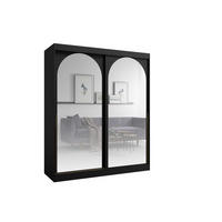 SCHIEBETÜRENSCHRANK MOSSA 180 / 215 / 65 cm in Schwarz / Gold - Goldfarben/Schwarz, Holzwerkstoff (180/215/65cm) - Deine Möbel 24