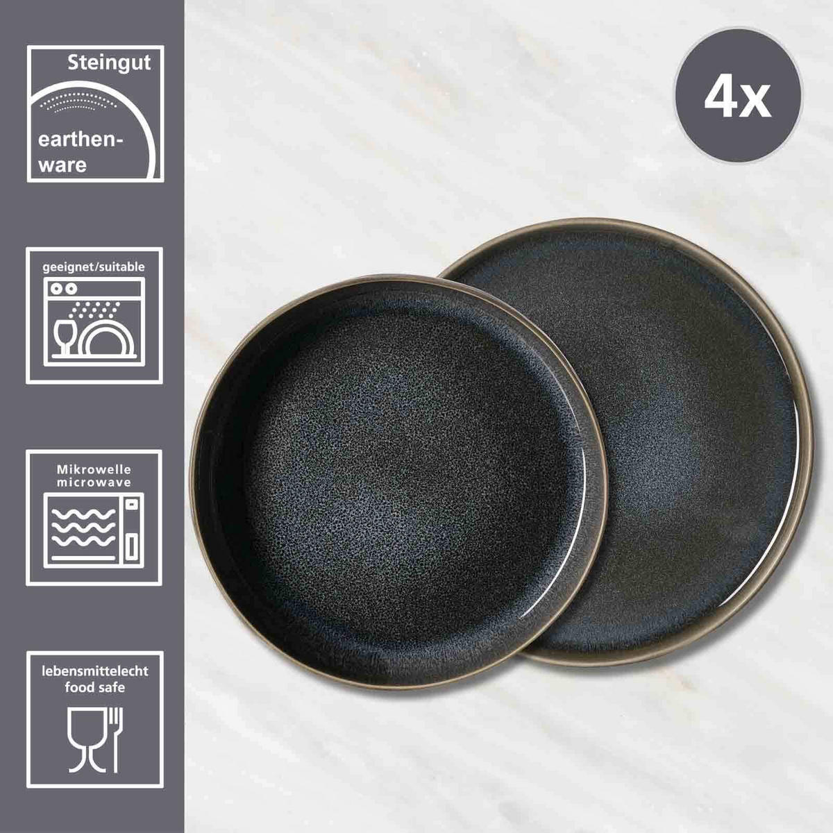 TAFELSET Eda grau 8er Set - Grau, Keramik (30/34/34cm) - Ritzenhoff Breker