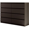 KOMMODE Lemon 140 cm mit acht Schubladen schwarz matt - Schwarz, Holzwerkstoff (140/101.5/39cm) - Beautysofa