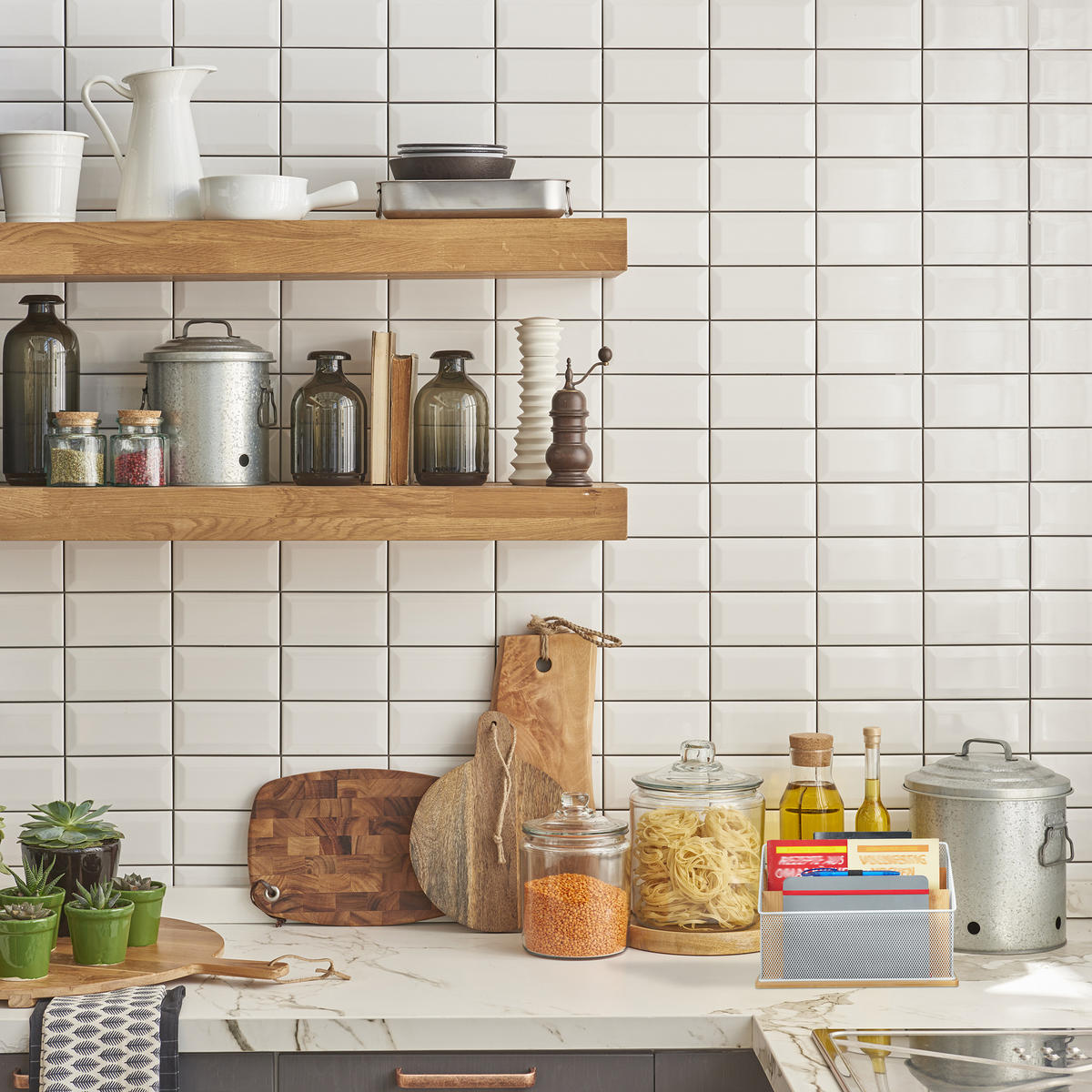 DRŽIAK na papiere - svetlohnedá, kov/drevo (29/20/14cm) - Relaxdays