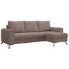 ECKSOFA Hugo Cord Rosa - Schwarz/Rosa, Textil/Metall (242/140cm) - MKS