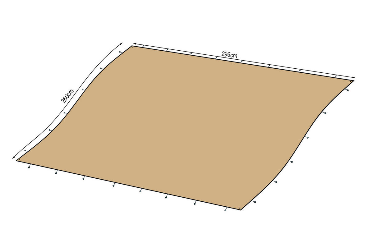 ERSATZDACH 250x300cm Sand - Beige, Textil (260/1/296cm) - QUICK STAR