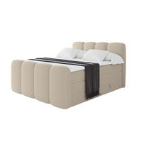 BOXSPRINGBETT mit Matratze H3/H4 - NINA-Z KING - 160x200 cm Dunkelbeige - Baltimorefarben, Holzwerkstoff (160/200cm) - ALTDECOR