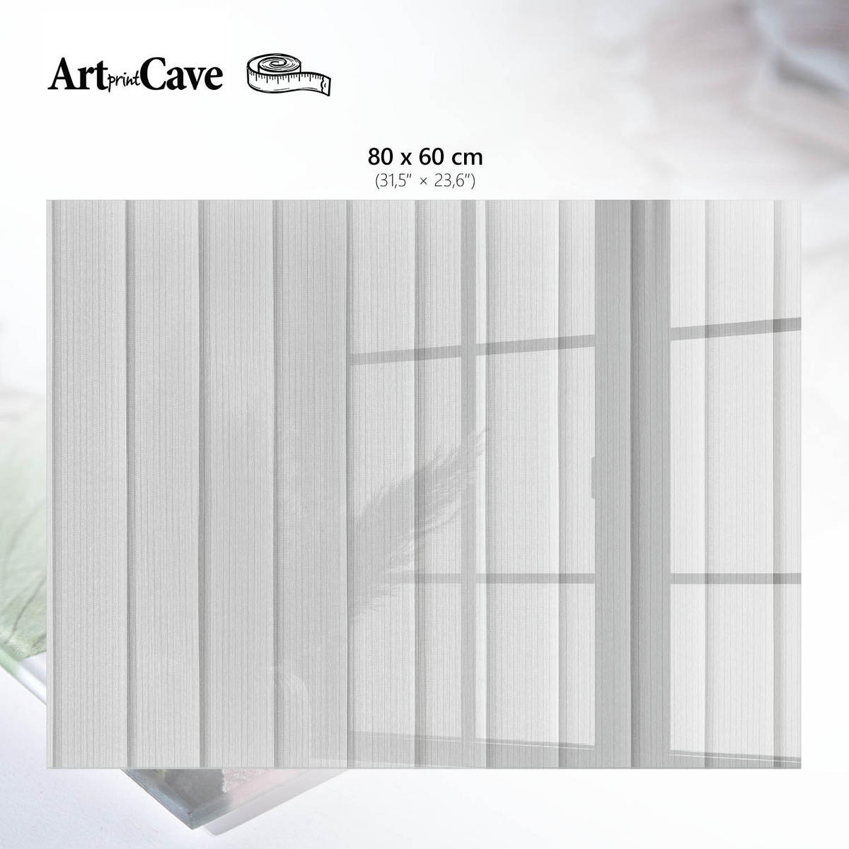 GLASPLATTE 80x60 cm – Weiße Paneele - Braun, Glas (0.4/80/60cm) - ArtPrintCave