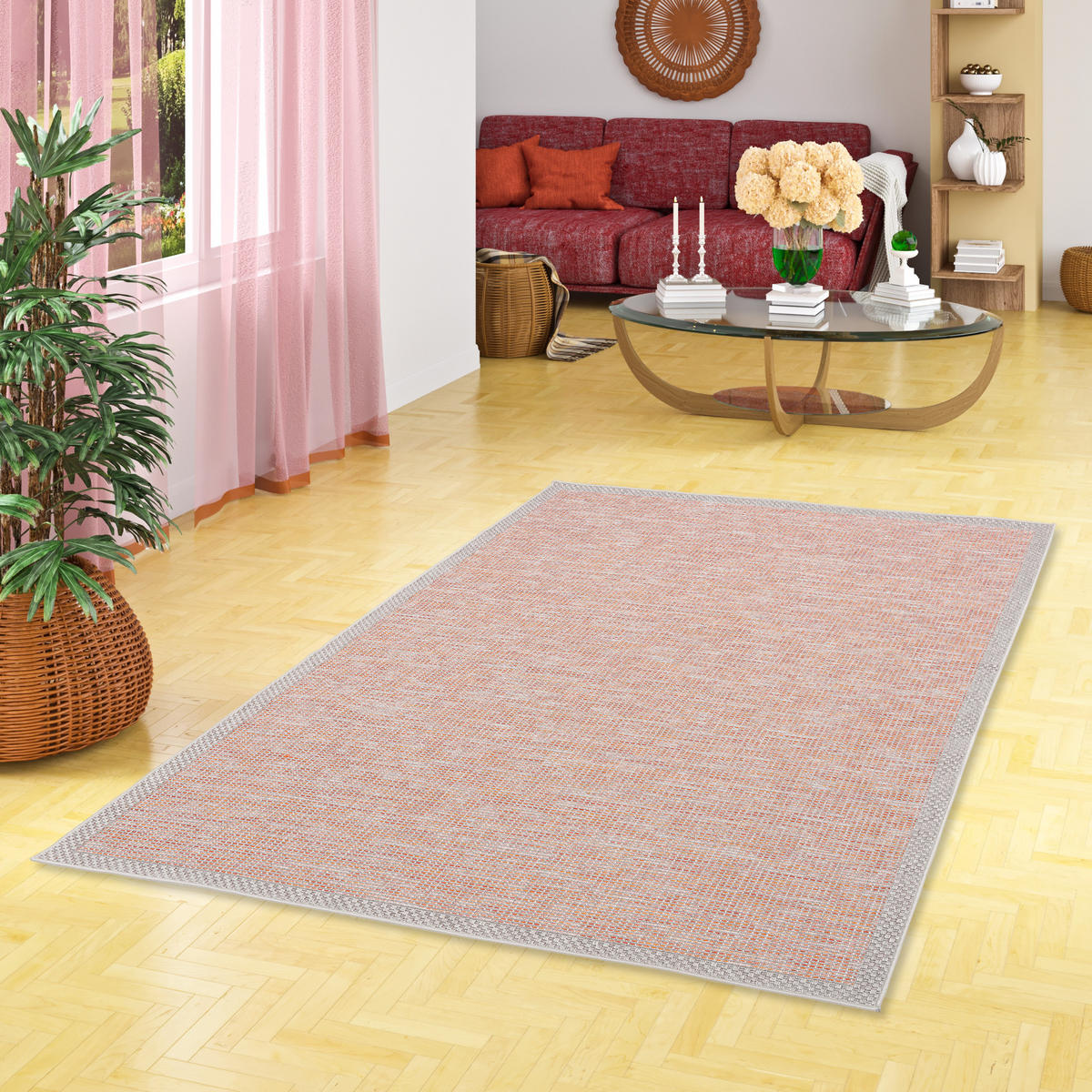 IN & OUTDOOR TEPPICH FLACHGEWEBE OTTAWA MIX - Orange, Textil (80/150cm) - Pergamon