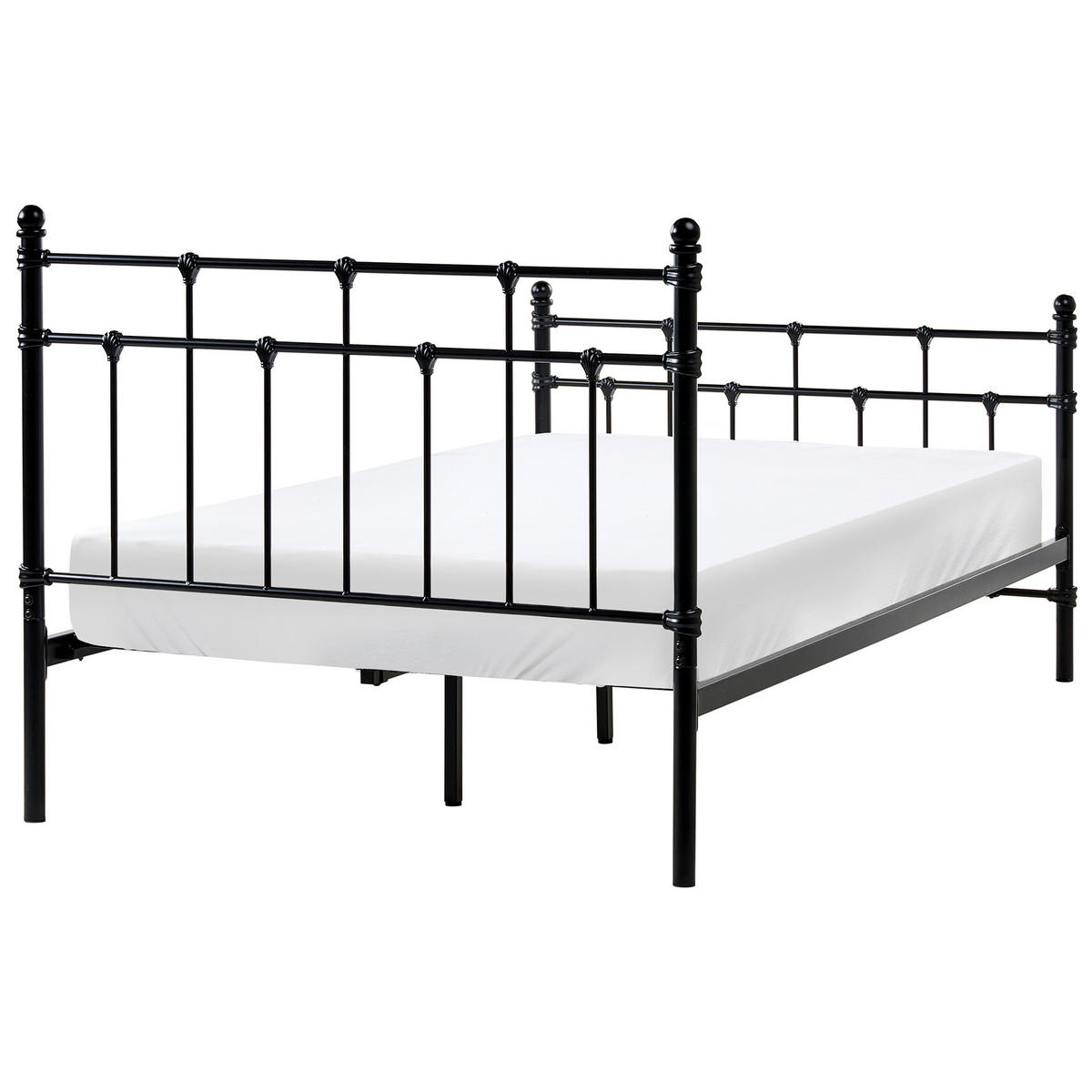 BETT mit Lattenrost 120/200 cm Schwarz Lynx - Schwarz, Metall (120/200cm) - Beliani