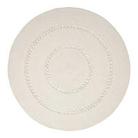 TEPPICH geflochten rund mit Häkel-Muster 120 cm - Creme, Textil (120/120cm) - Homescapes