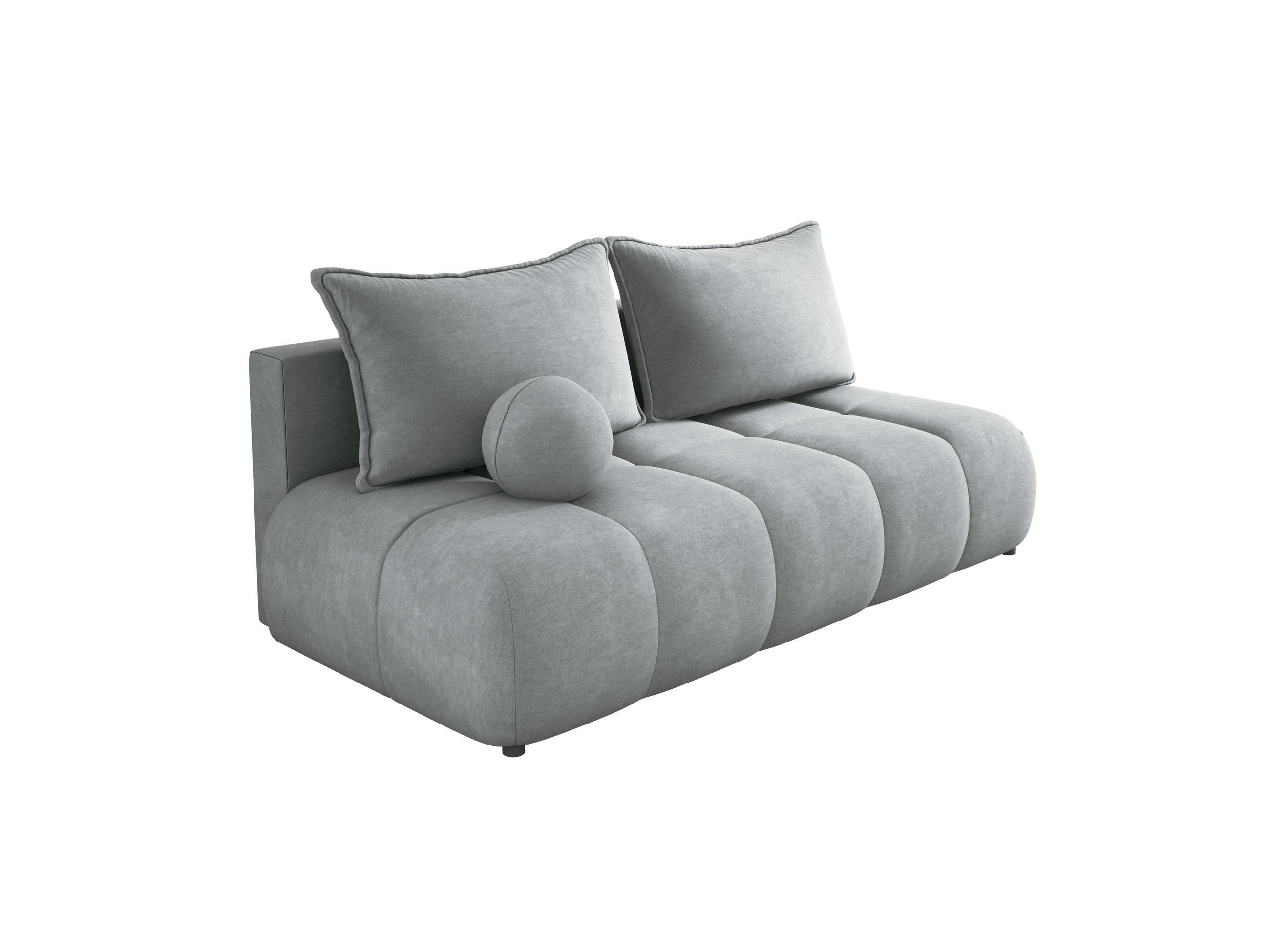 SOFA COCO MINI SCHLAFSOFA mit Bettfunktion, CLOUD Stoffbezug, 2-Sitzer, freistehend, Größe: 205x105x97 cm, Silver - Silberfarben, Holz/Textil (205/97/105cm) - DomoHome