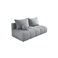 SOFA COCO MINI SCHLAFSOFA mit Bettfunktion, CLOUD Stoffbezug, 2-Sitzer, freistehend, Größe: 205x105x97 cm, Silver - Silberfarben, Holz/Textil (205/97/105cm) - DomoHome