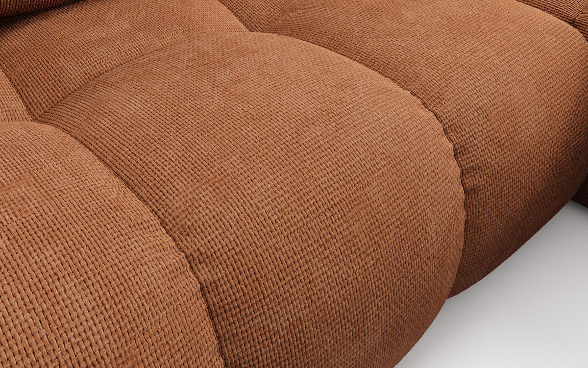 ECKSOFA DUCA R-S Orange Chenille mit Schlaffunktion - Orange, Holz (266.5/266.5cm) - MASSENO
