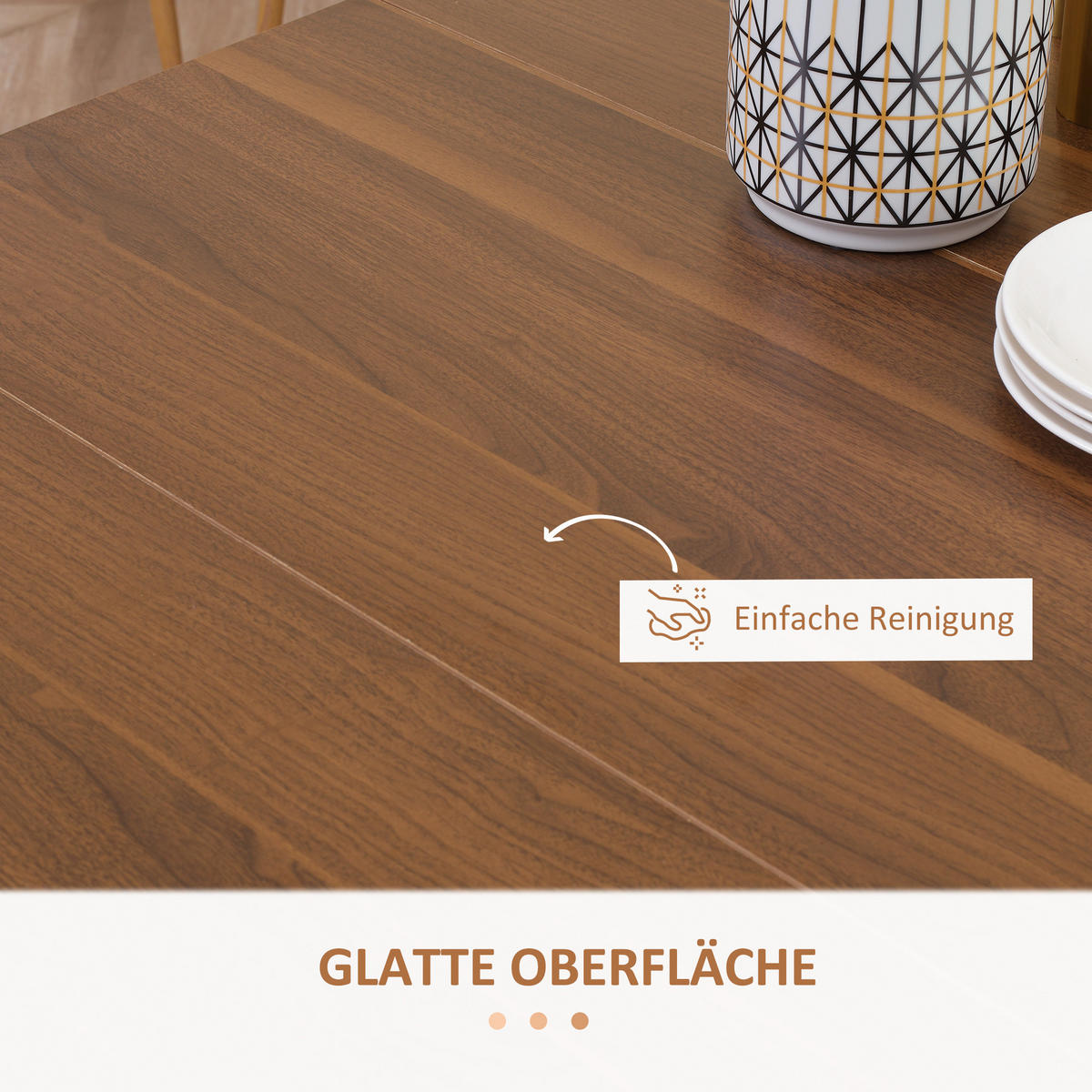 ESSTISCH Klapptisch ausziehbarer Küchentisch Esszimmertisch Holztisch Braun - Braun, Holzwerkstoff (180/85/75cm) - HOMCOM