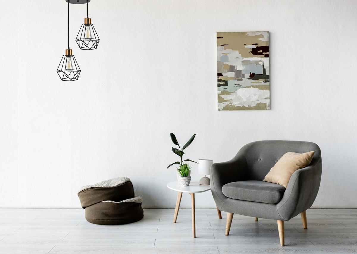 PENDELLEUCHTE EDISON II - Goldfarben/Schwarz, Metall (35/35/100cm) - kiki design