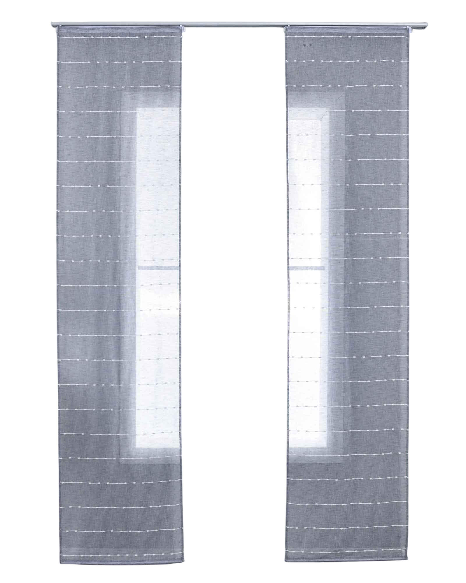 SCHIEBEVORHANG 2ER SET »Kassel« HxB 245x60 cm Grau - Grau, Textil (60/245cm) - Gardinenbox