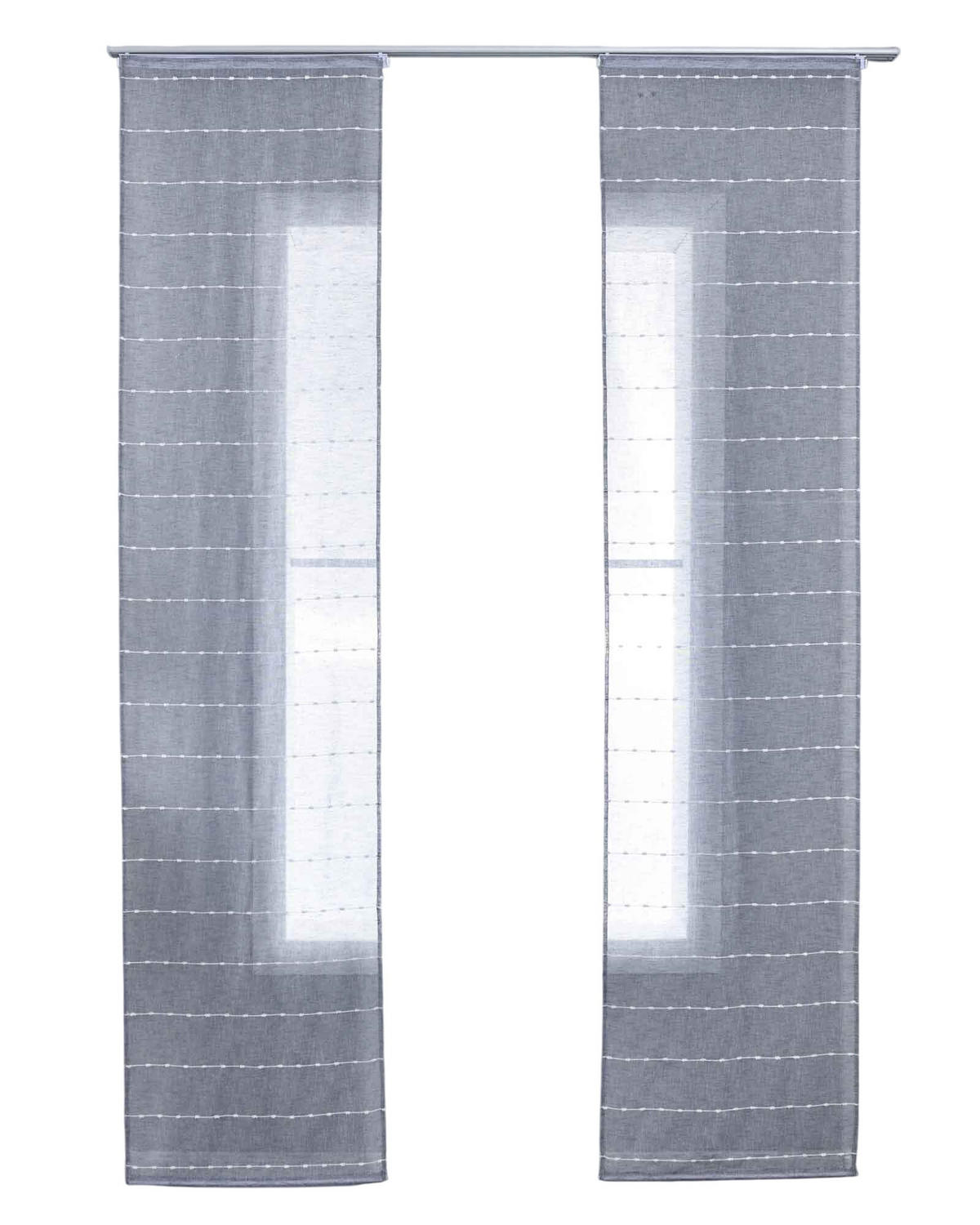 FLÄCHENVORHANG 2ER SET »Kassel« HxB 245x60 cm Grau - Grau, Textil (60/245cm) - Gardinenbox