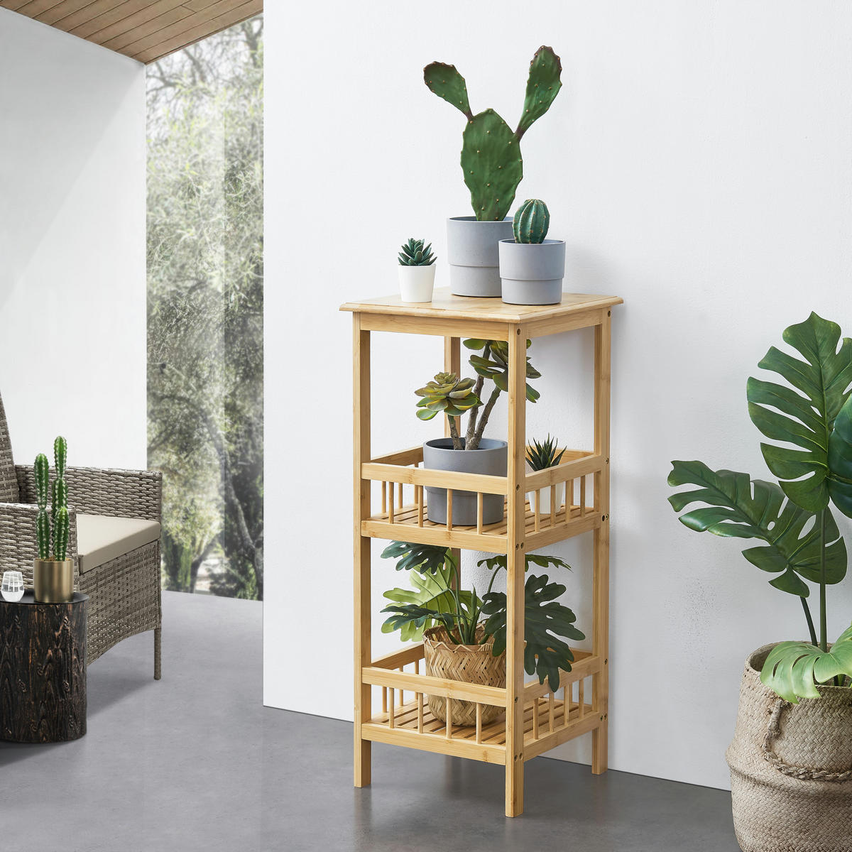 STANDREGAL Pyhäjärvi - Naturfarben, Holz (33/79/33cm) - [en.casa]