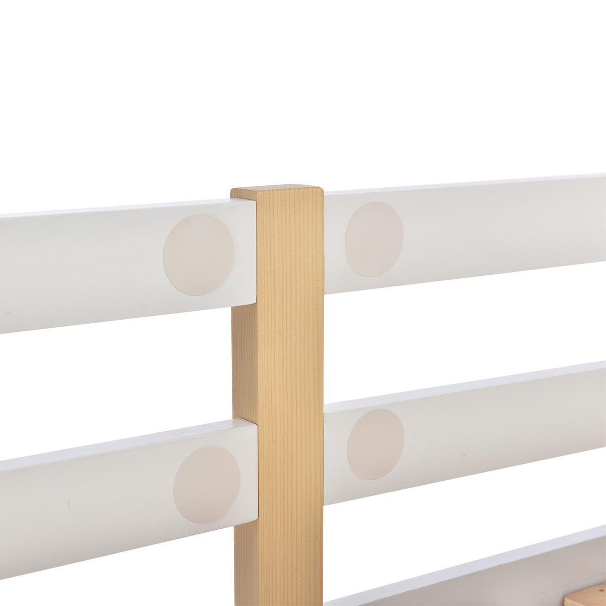 HOCHBETT 0,9x2m Baumhausbett & Rausfallschutz/Lattenrost - Weiß, Holzwerkstoff (90/200cm)