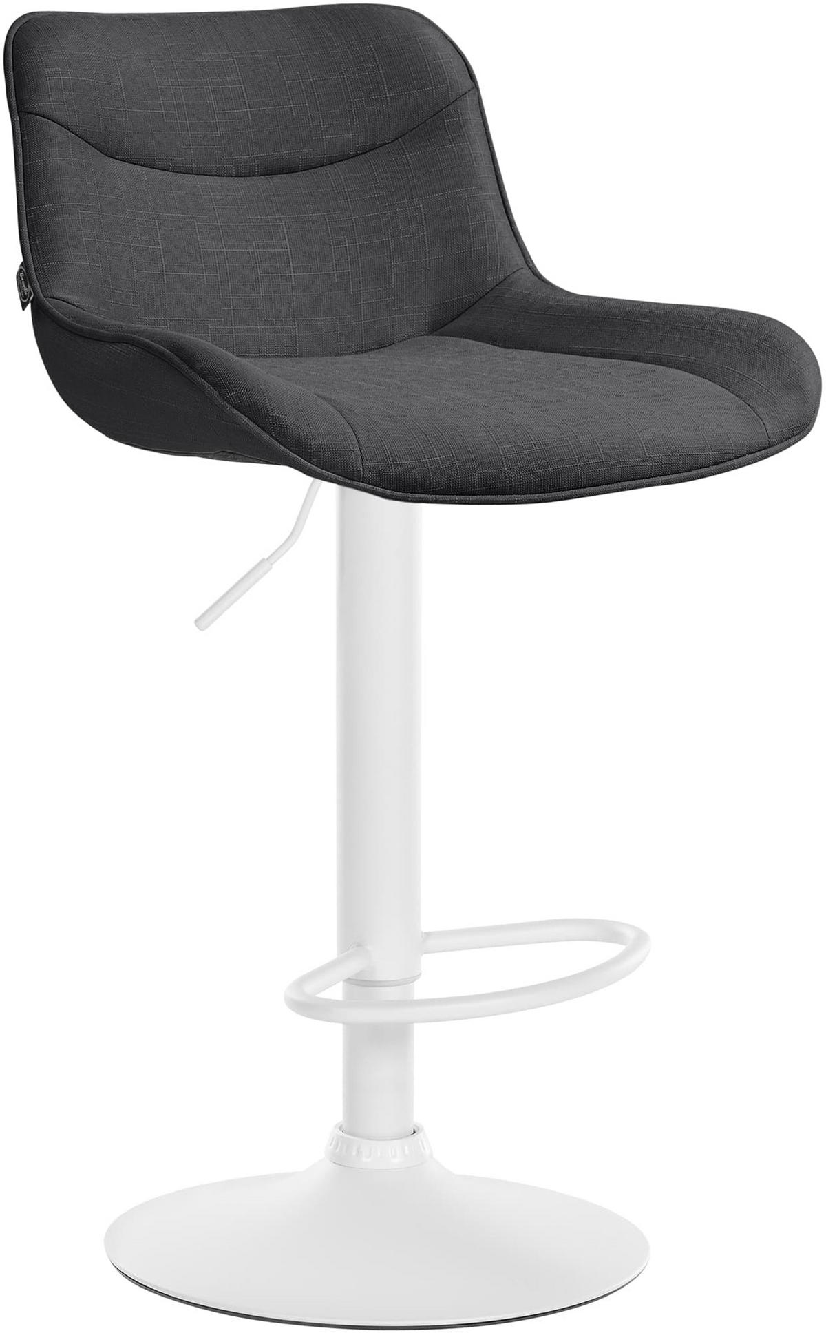 BARHOCKER Vulcano Stoff weiß dunkelgrau - Dunkelgrau/Weiß, Textil/Metall (49/106/51cm) - TPFLiving