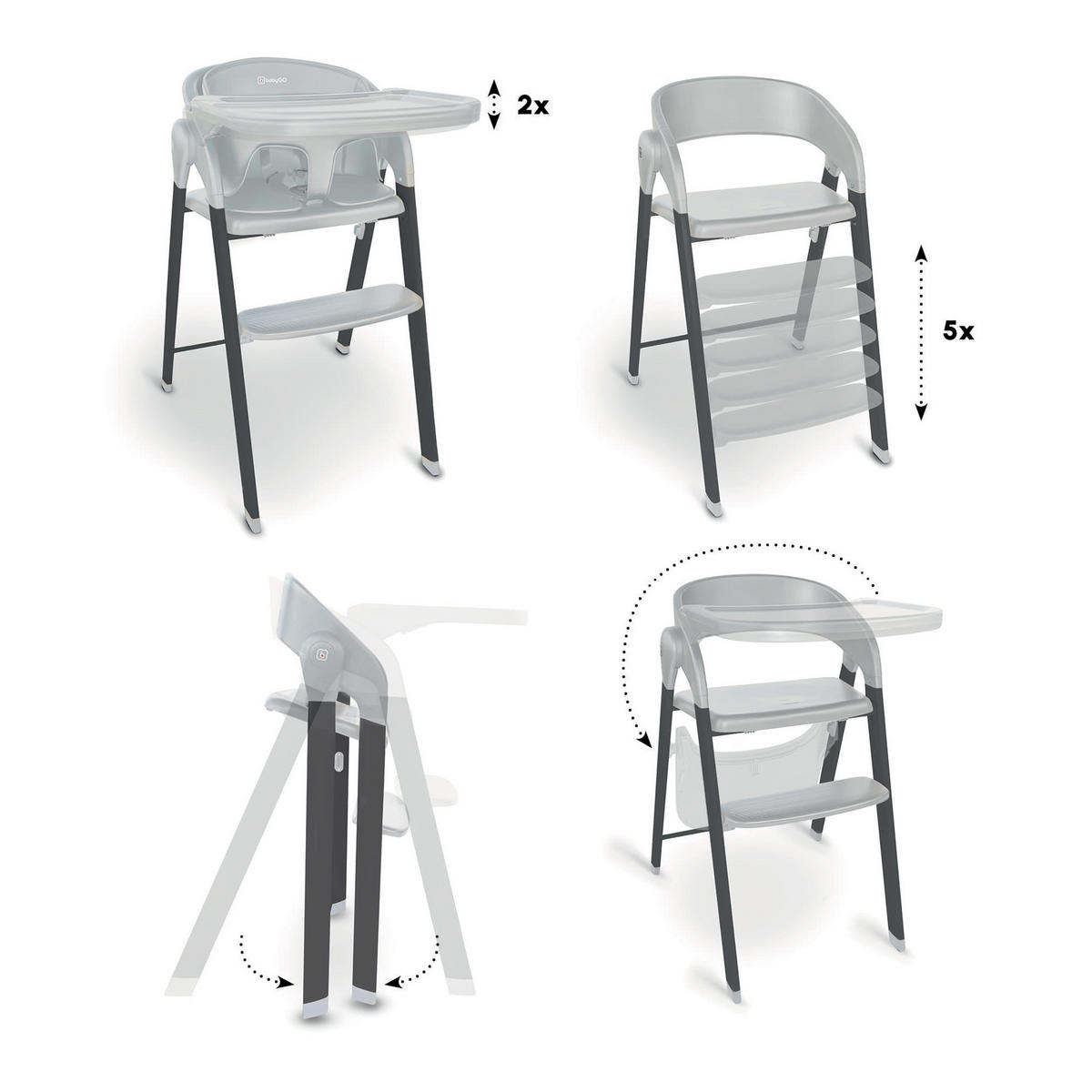 HOCHSTUHL Levels - Grau, Metall (44/88/63cm) - BabyGo