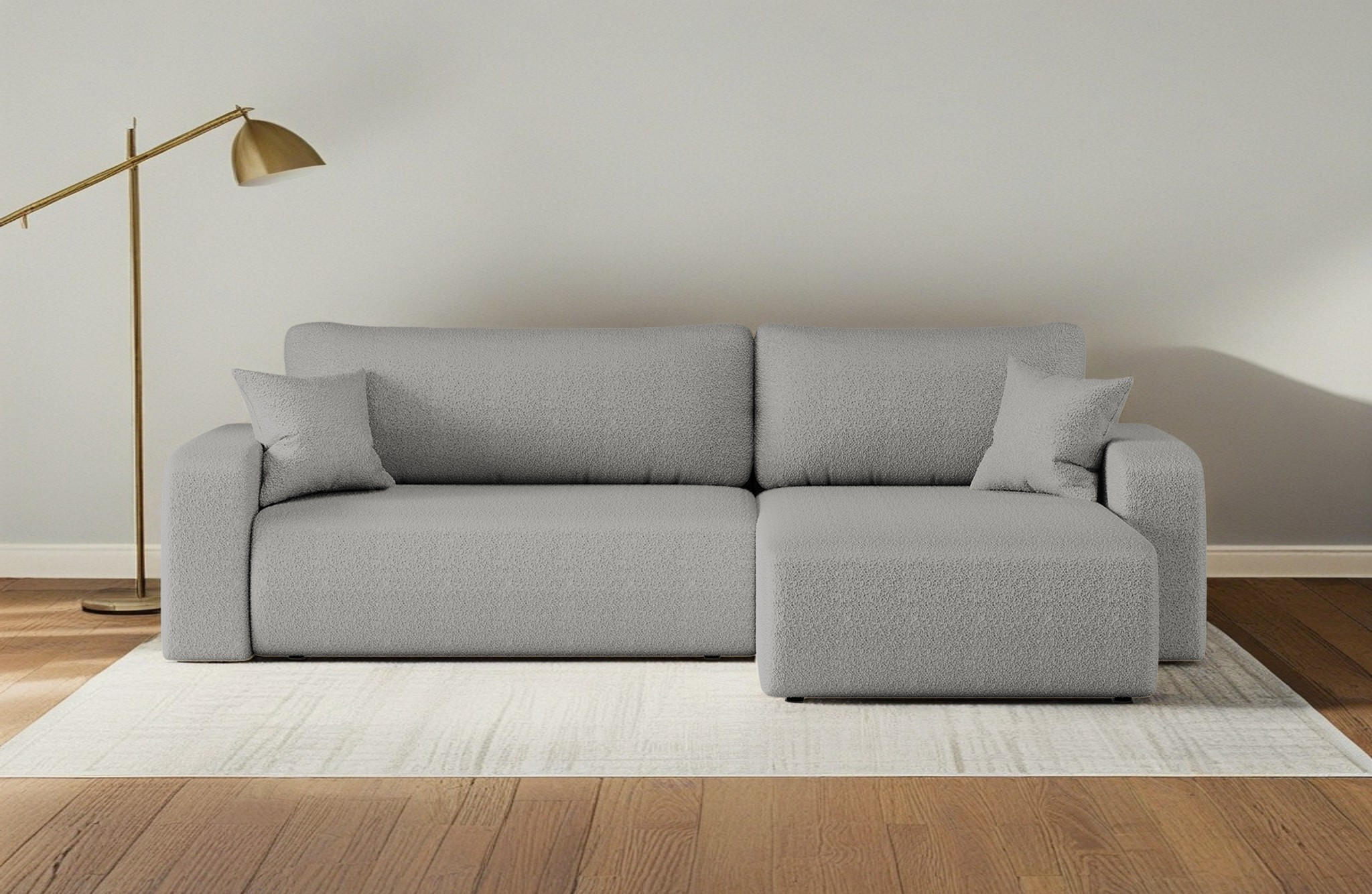 SCHLAFSOFA MILANO XL Und Bettkasten Stoff Quelle Grau Rechts - Grau, Holz (274/82/145cm) - Kaiser Möbel