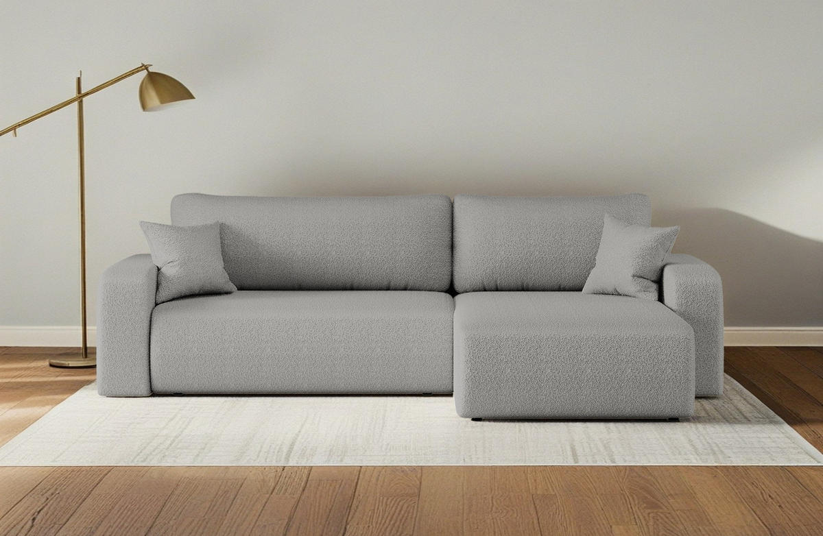SCHLAFSOFA MILANO XL Und Bettkasten Stoff Quelle Grau Rechts - Grau, Holz (274/82/145cm) - Kaiser Möbel