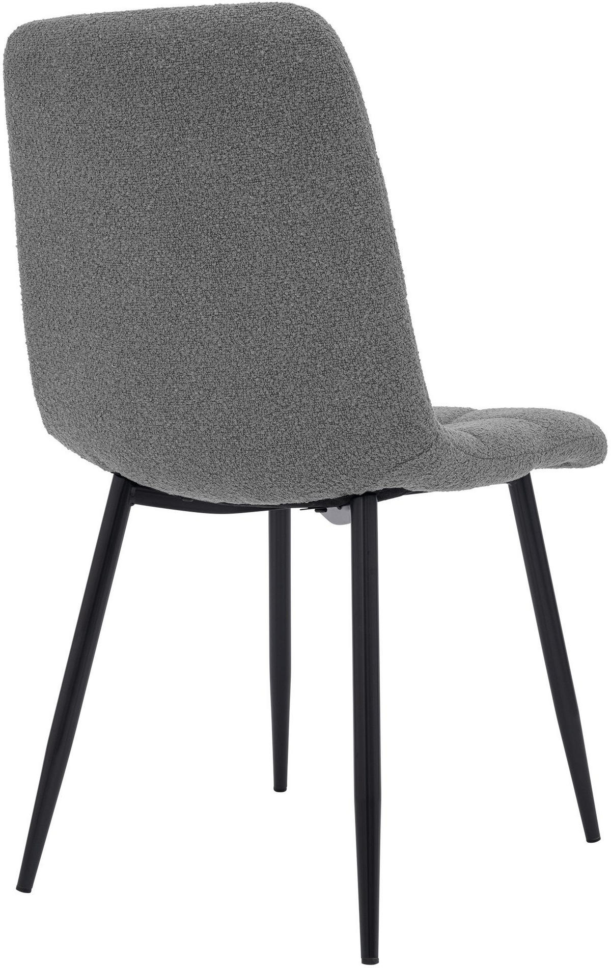 ESSZIMMERSTUHL Stoff Grau - Schwarz/Grau, Textil/Metall (45/84/55cm) - CLP