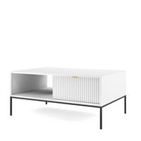 COUCHTISCH NANAIMO STO1-2S Profilierte Fronten, Weiß - Weiß, Holzwerkstoff/Kunststoff (68/104/48cm) - Komodee