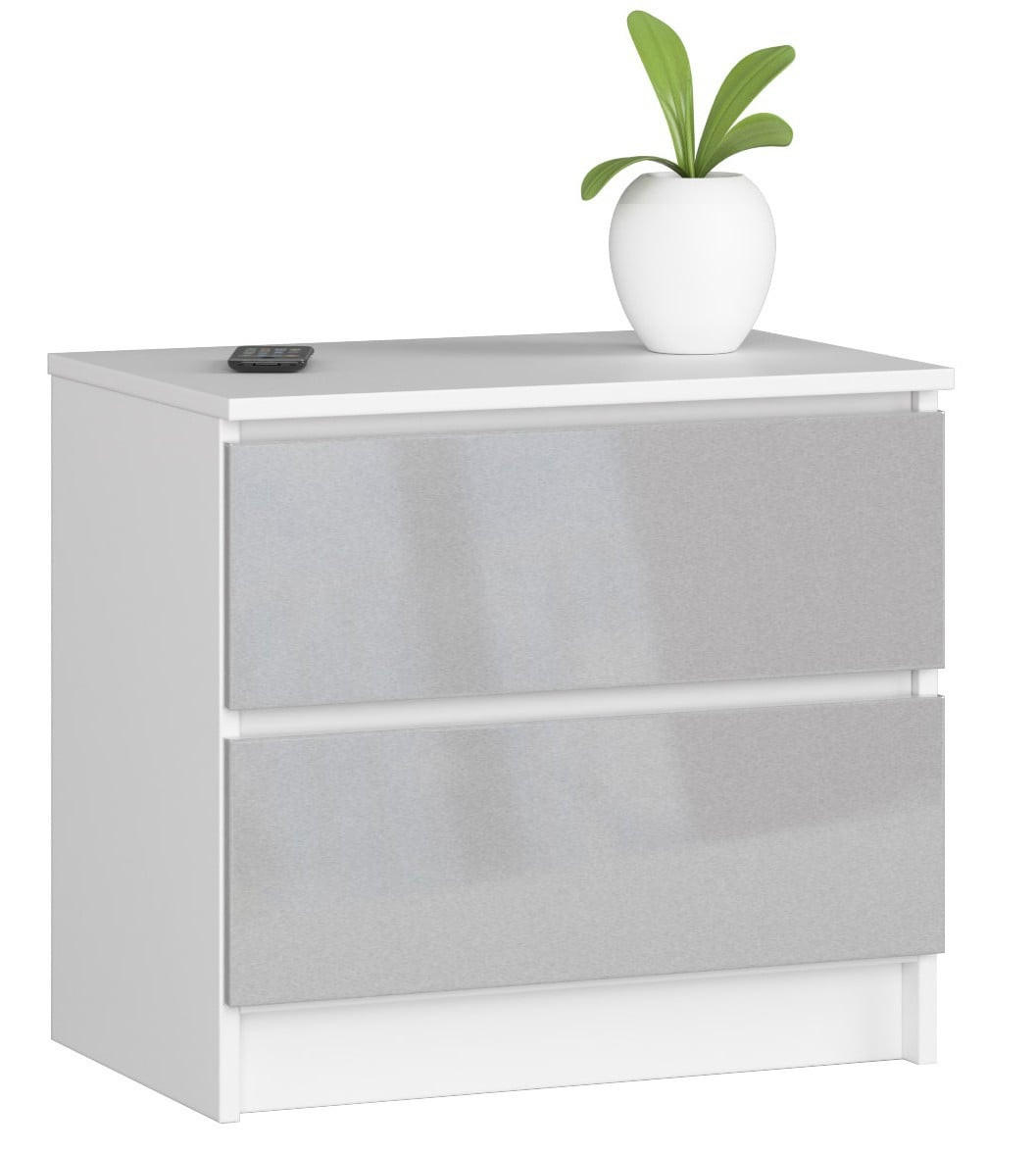 RAUMHIRSCH FURNITURE KOMODA bílá, metalický lesk 55/60/40