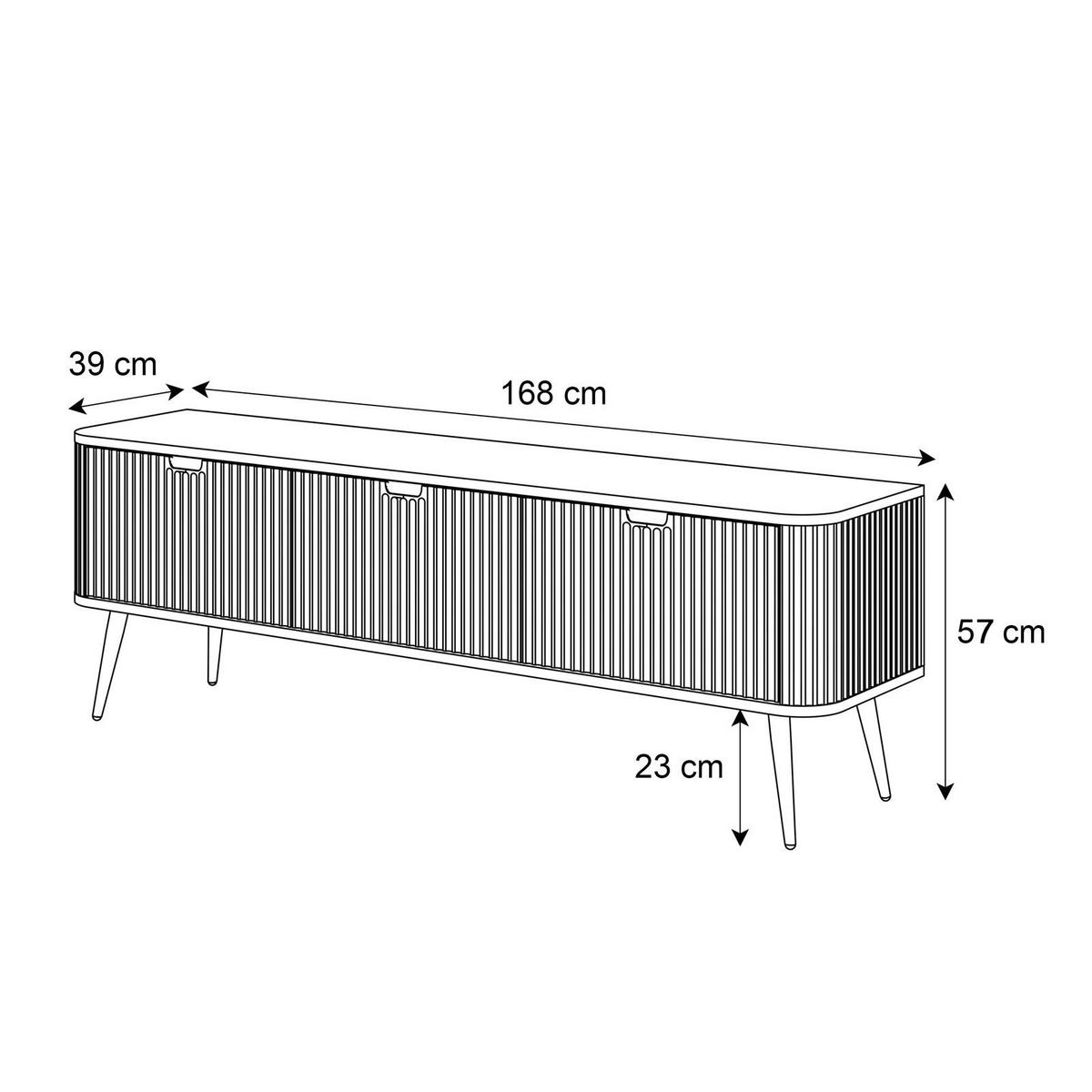 TV Element ZAIRA RTV168 Schwarz - Schwarz, Holzwerkstoff (168/57/39cm) - Lookway
